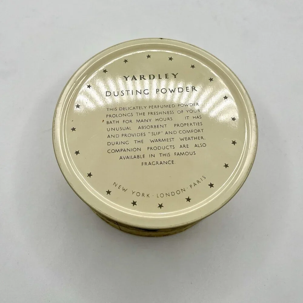 Vintage Yardley English Lavender Dusting Powder Tin Round Metal London Paris
